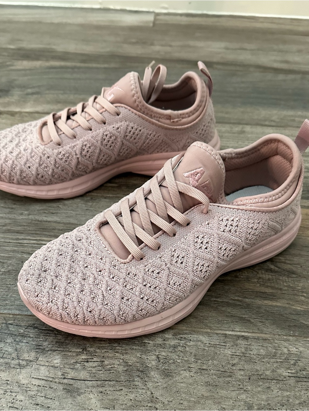 APL Women's Blush Pink Knit Running Sneakers